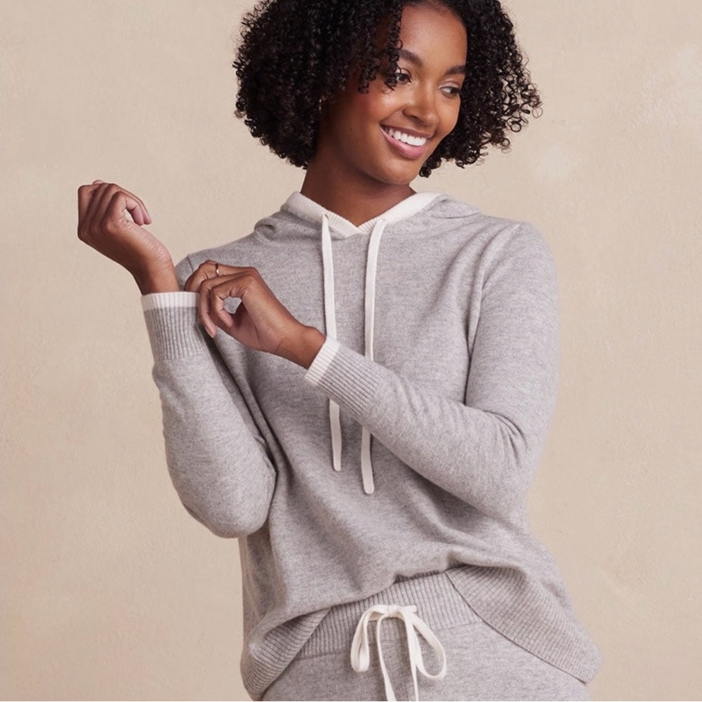 NEW Summersalt Light Gray Hoodie Sweatshirt Merino Wool Cashmere